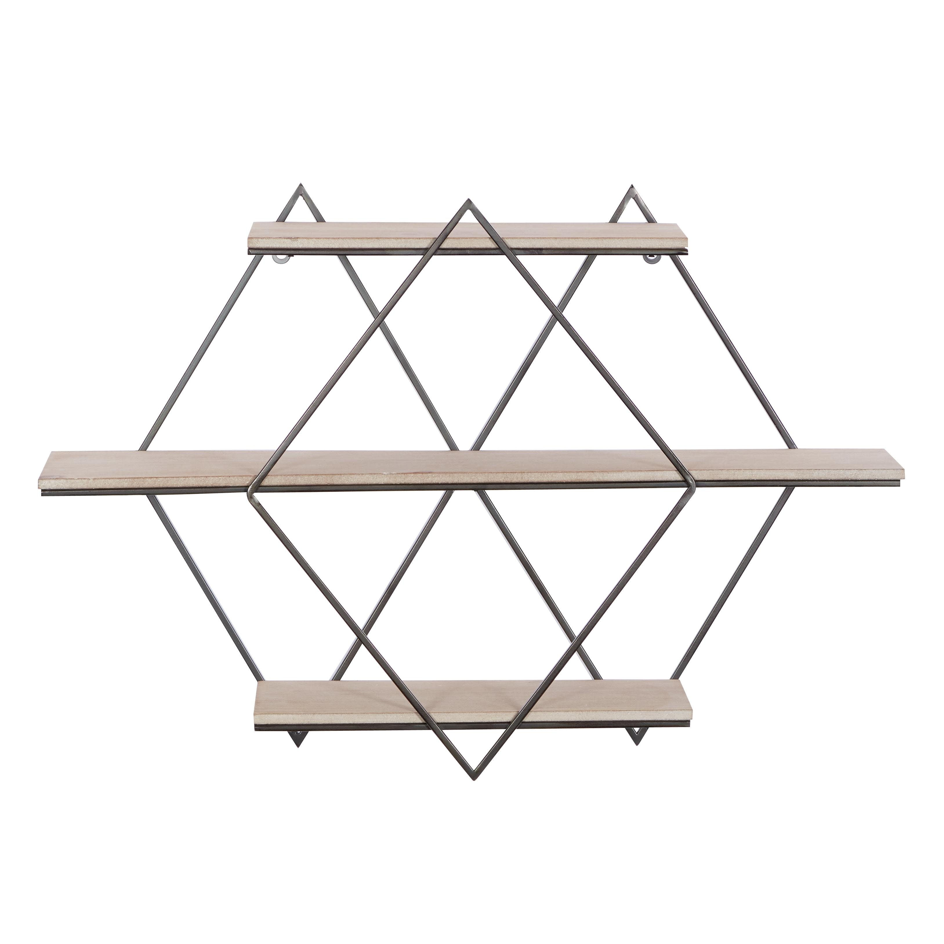 Wooden 3 Shelf Wall Shelf - Brown - Roche River Decor