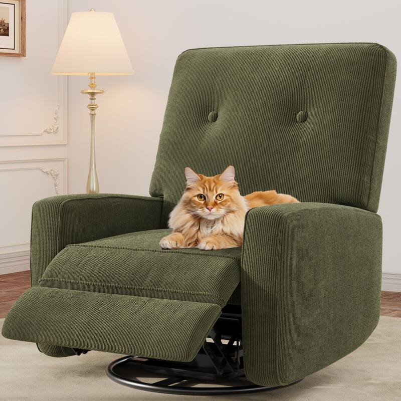 Recliner Chairs,Swivel Rocker Recline,Glider Recliner Chair, Recliner Chair for Adults,360°Swivel Glider Rocking Chair - Green