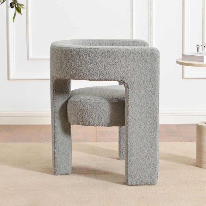 KINWELL 28" Wide Boucle Upholstered Square Armchair