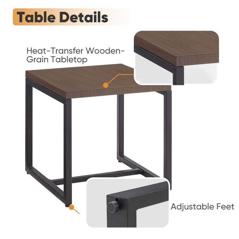 Outdoor Sofa Glider Chairs & Fire Table Brwon-Grey - Brown