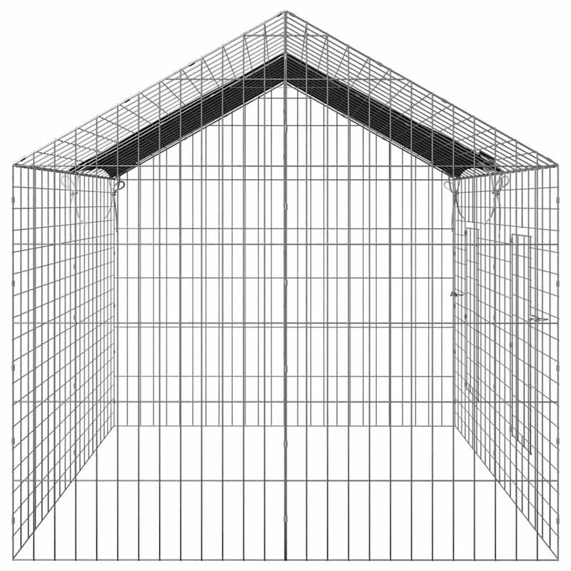 vidaXL Rabbit Cage Silver 400 x 78 x 78 cm Galvanised Steel