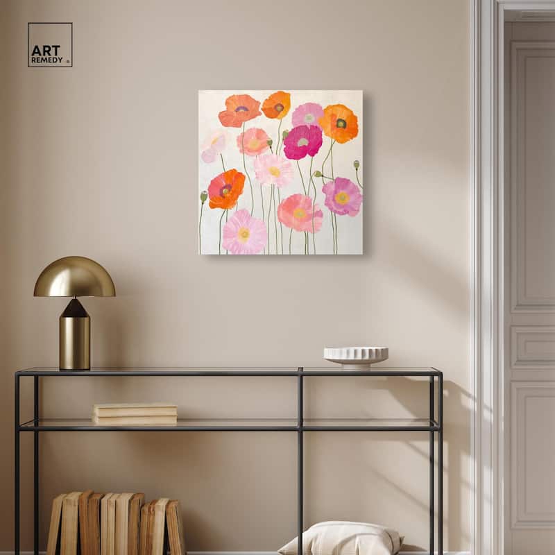 Sunset Poppy Chorus II Canvas by Art Remedy, Gallery Wrapped