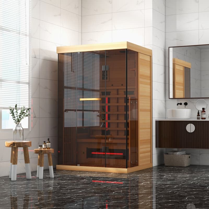 EROMMY up to 3 Person Infrared Sauna with 10-Minute Warm-Up Heater Tube and Carbon Plate