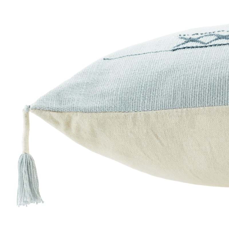 Matar Tribal Light Blue/ Cream Pillow