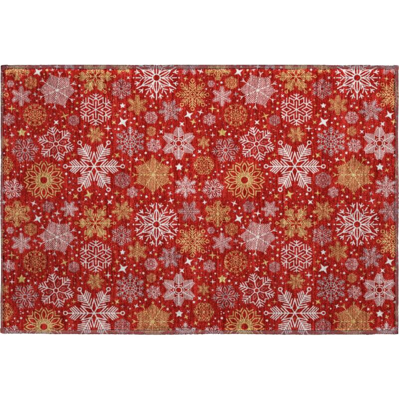 Premium Washable Super Soft Winter Snowflake Mayfield Rug