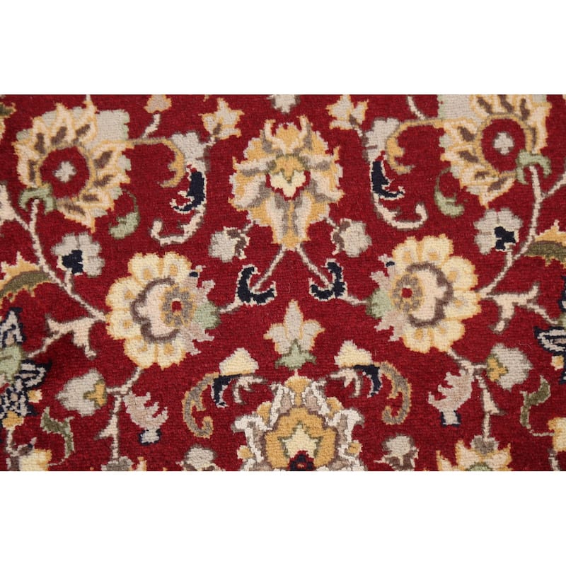 Floral Vegetable Dye Nain Oriental Area Rug Wool Hand-knotted Carpet - 3'11" x 6'4"