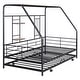 preview thumbnail 35 of 38, Metal Twin Size House Bed with Trundle and Built-in Shelf and Grid,Kids and Baby