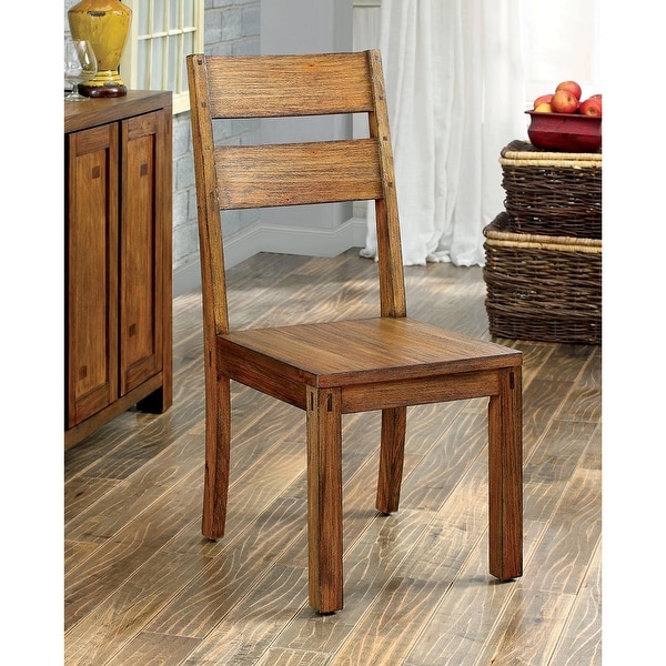 Rustic oak dining sale chairs
