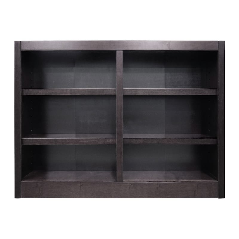 Concepts in Wood Double Wide Wood Bookcase, 6 Shelf, 36 inch Tall