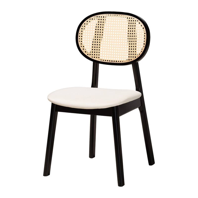 Darrion Mid-Century Modern Fabric and Finished Wood Dining Set