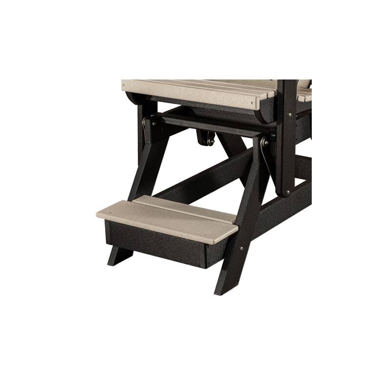 40 in. W and 300 lb Seating Capacity Wood Outdoor Glider in White HDPE Frame Material