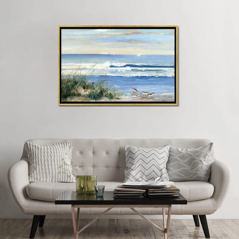 iCanvas "Beach Combers" by Sally Swatland Framed Canvas Print