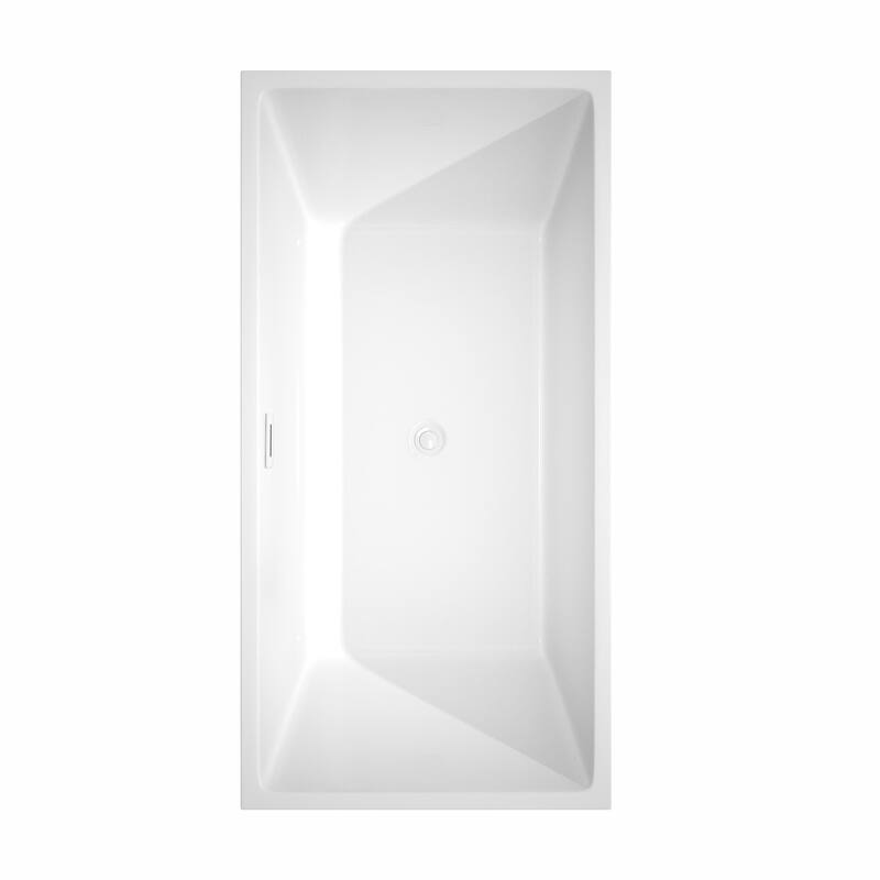 Wyndham Collection Sara 63" Freestanding Soaking Tub with Tub Filler