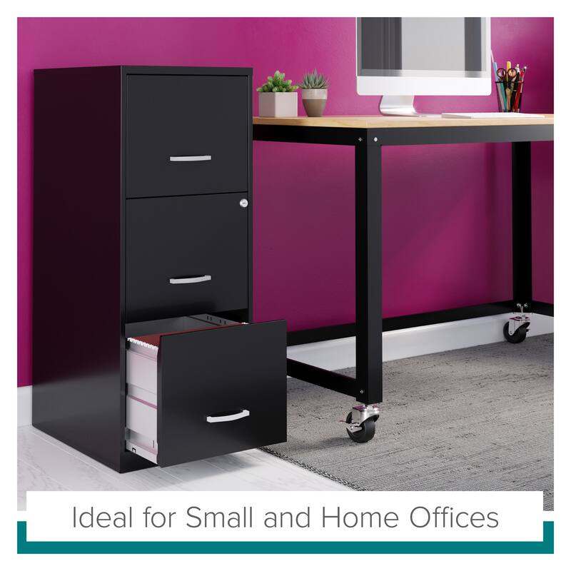 Space Solutions 48" W Mobile Metal Desk with Laminate Top, Black/Maple