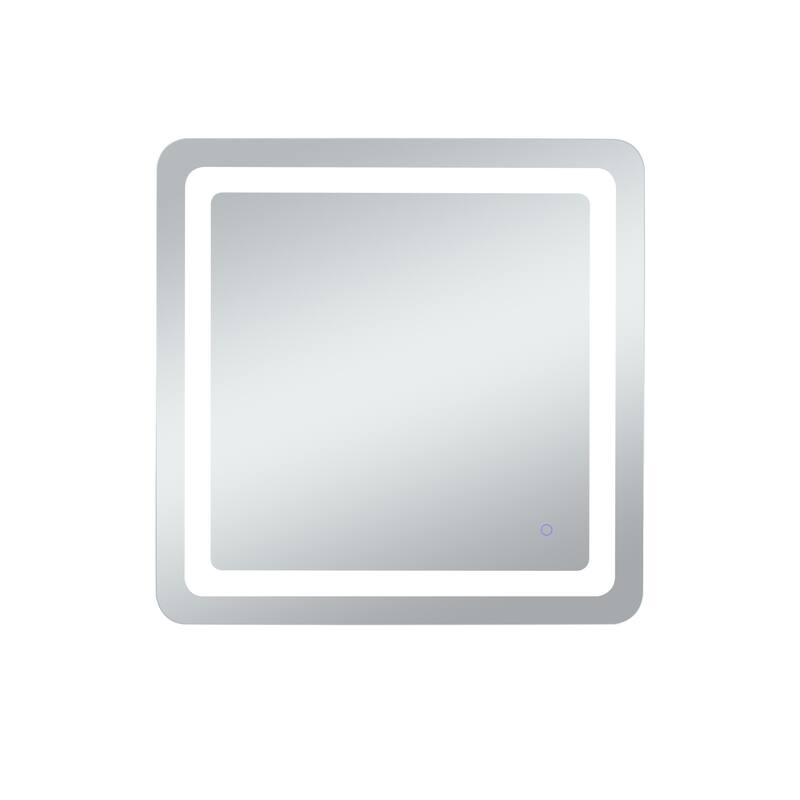 Elegant Lighting MRE33030 Genesis 30" W x 30" H Transitional Square - Glossy White