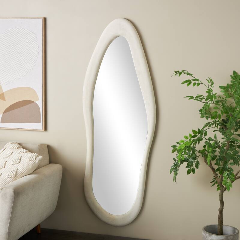 Velvet Abstract Wavy Wall Mirror - Black or White - Roche River Decor