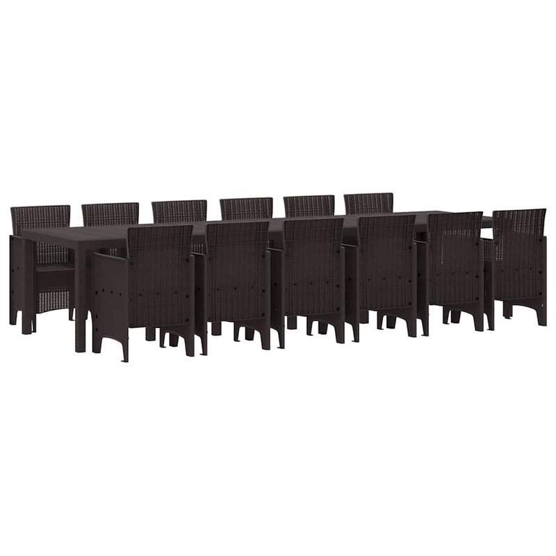 vidaXL Garden Dining Set 15 pcs Poly rattan - 39 x 138 x 29