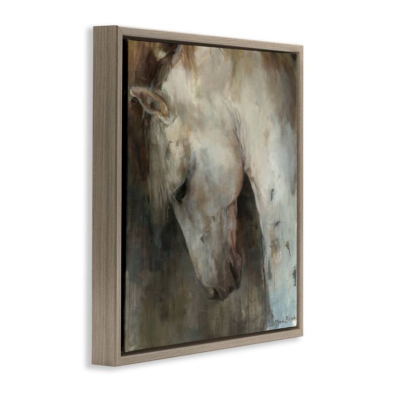 Stupell Rustic Horse Portrait Framed Floater Canvas Wall Art Design By Marilyn Hageman