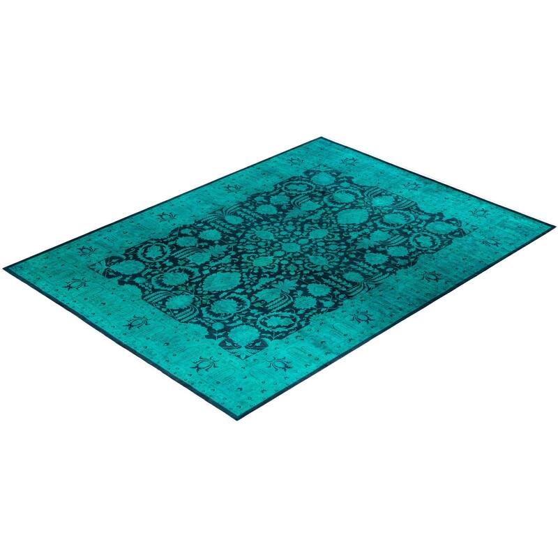 Contemporary Overdyed Wool Hand Knotted Area Rug - 9' 2" x 12' 5"