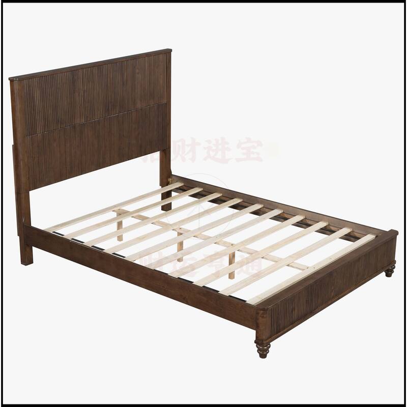 Queen Platform Bed Frame with Tall Headboard