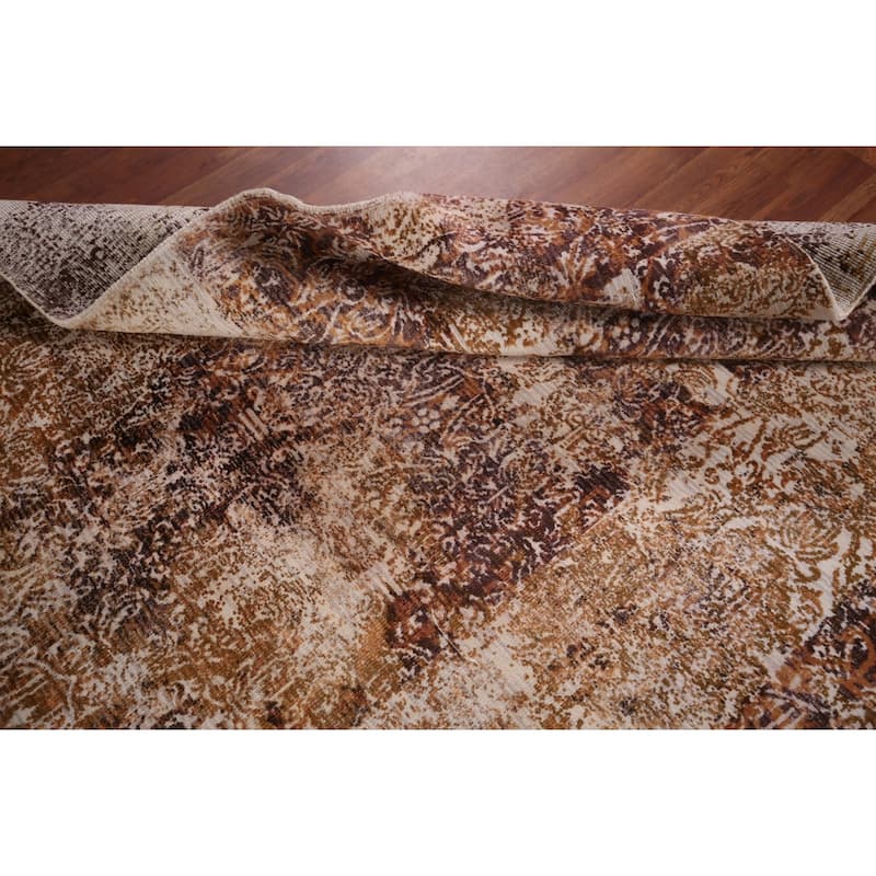 All-Over Abstract Modern Area Rug Hand-Knotted Wool Carpet - 5'4" X 7'10"