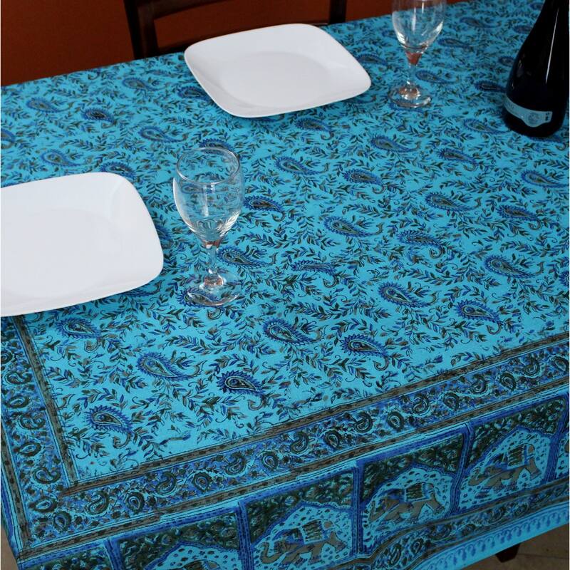 Cotton Paisley Elephant Tablecloth Rectangle Collection