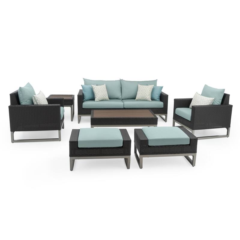 Milo Espresso 18 Piece Sunbrella Outdoor Patio Estate Set