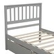 preview thumbnail 16 of 16, Stylish Twin Size Wood Platform Bed with Trundle - Solid Construction, Available in White/Gray