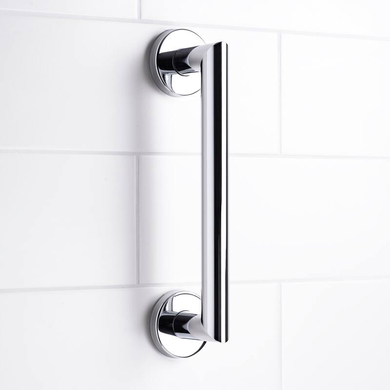 Croydex 12 Inch Modern Stainless Steel Grab Bar with Concealed Fittings, Chrome