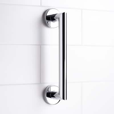 Croydex 12 Inch Modern Stainless Steel Grab Bar with Concealed Fittings, Chrome