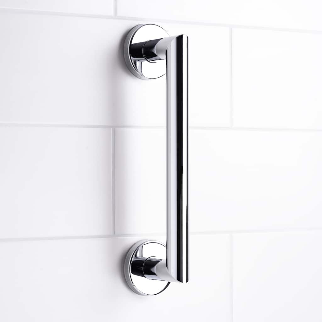 Croydex 12 Inch Modern Stainless Steel Grab Bar with Concealed Fittings, Chrome