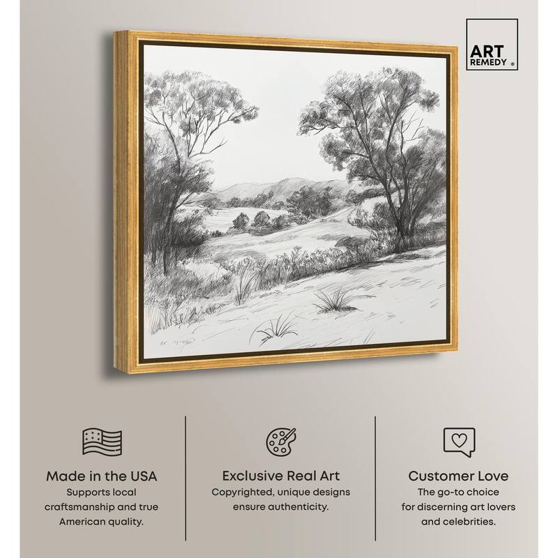 Charcoal Countryside Canvas by Art Remedy
