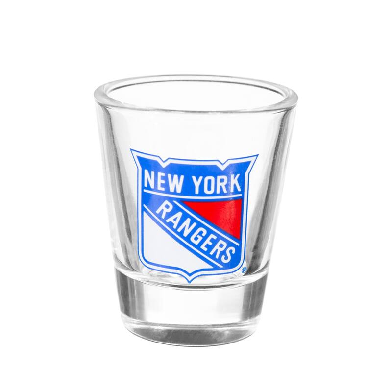 4-Piece Ceramic and Glass 2 oz. Shot Glass Set, New York Rangers