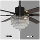 preview thumbnail 19 of 18, Cusp Barn 65" Ceiling Fan with Light and Remote,Modern Gorgeous Crystal Light Fixture,Silent Reversible Motor Fan Light,6-Speeds