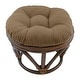 preview thumbnail 15 of 20, 18-inch Round Twill Footstool/Ottoman Cushion (Cushion Only) - 18 x 18 toffee