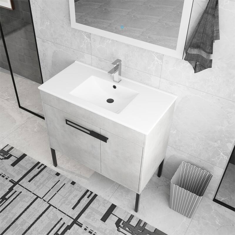 Beingnext 24"/30"/36" Bathroom Vanity with Sink, Freestanding/Floating Bathroom Vanity with Soft Close Door and Adjustable Shelf