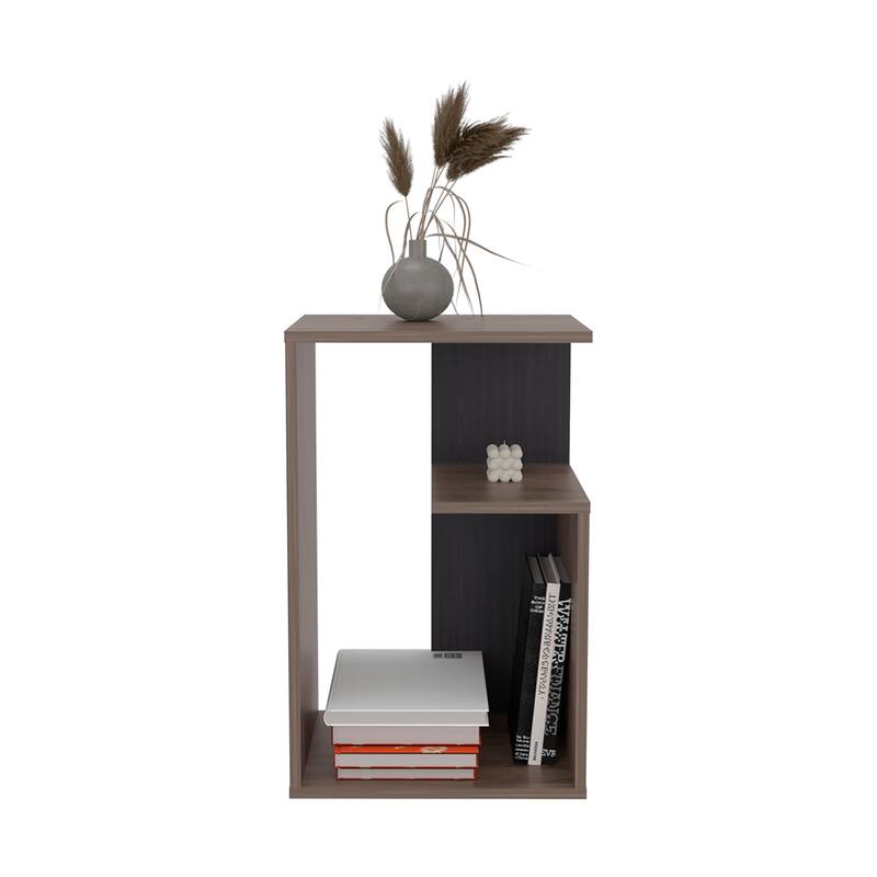Side Table 25" H, 1 Shelf with durable engineered wood construction,easy to assemble