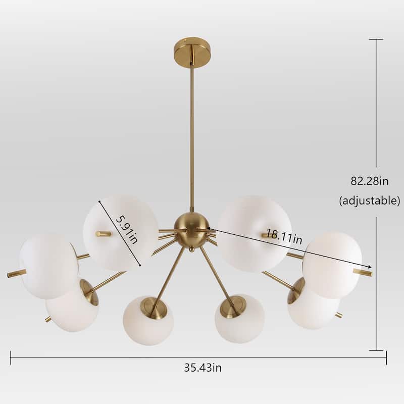 8-Light Black / Brass chandelier Bubble Chandelier - N/A