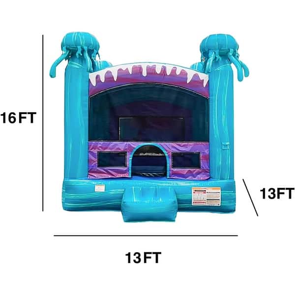 JumpOrange Electric Commercial Grade Inflatable Bounce House with Air Blower, 15oz PVC Vinyl, Outdoor Play, Kids Party Bouncer
