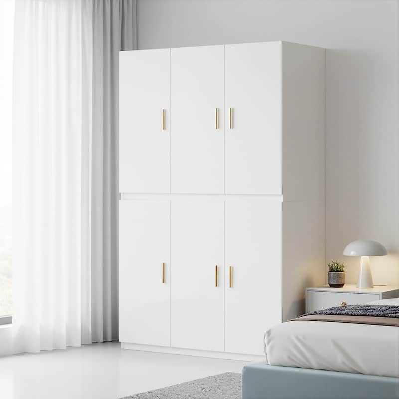 Pocassy 71" Clothing Storage Cabinets with Hanging Rod