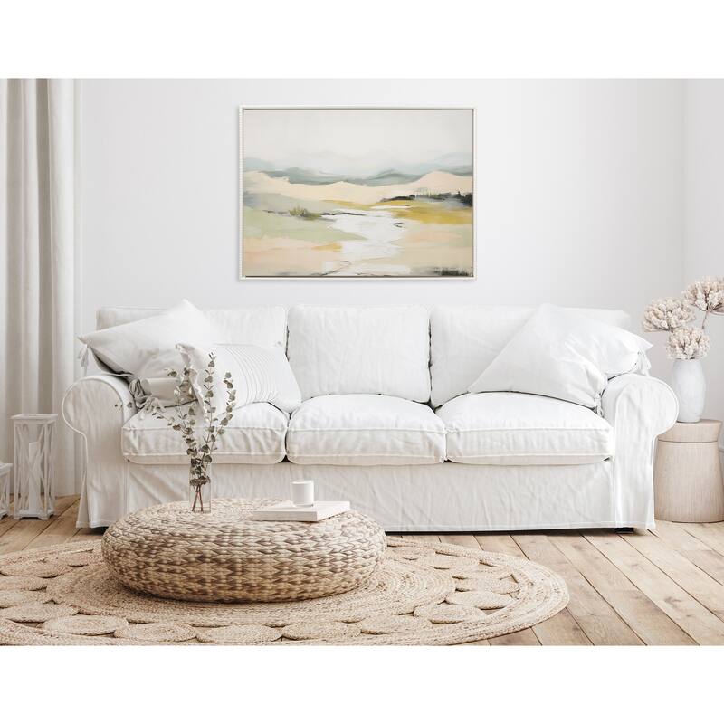 Sylvie Beaded Tranquil Landscape I Framed Canvas by Amy Lighthall