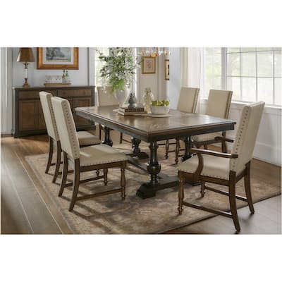 Simonne Beige Fabric Dining Room Set