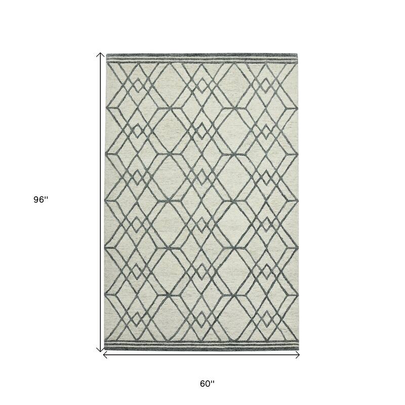 HomeRoots Geometric Lodge Rectangle Area Rug