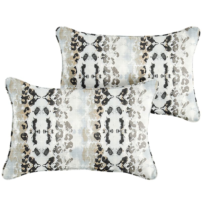 Sorra Home Ombre Animal Indoor/Outdoor Corded Lumbar Pillows (Set of 2)
