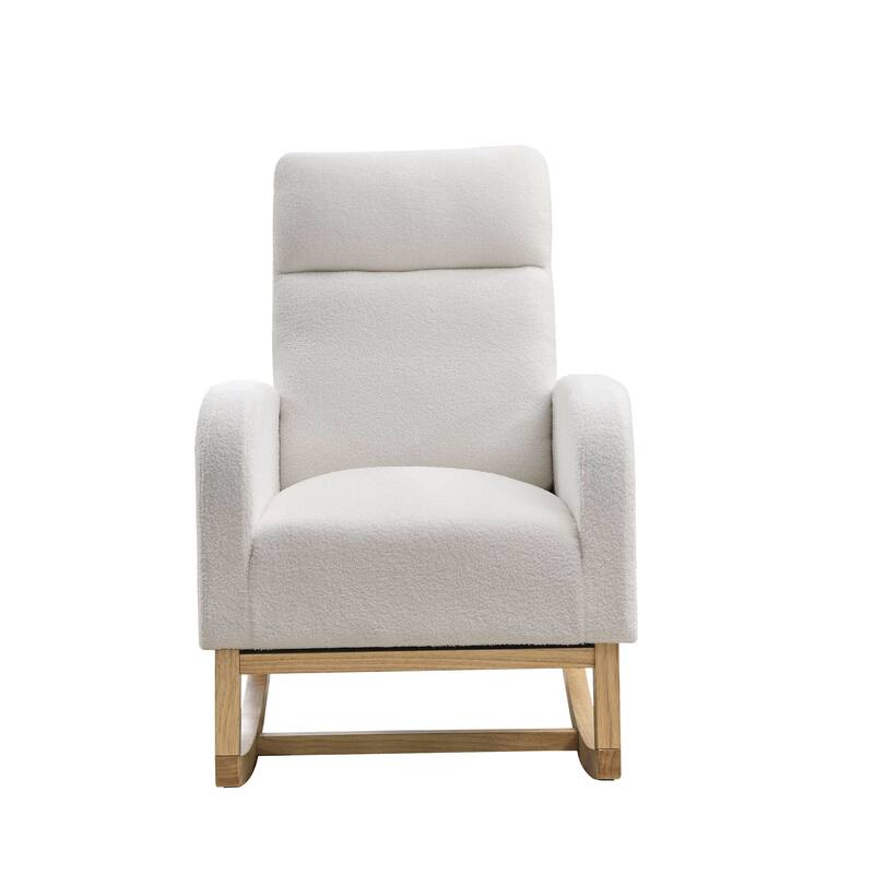 27.6" High Back Rocking Chair with Two Side Pockets