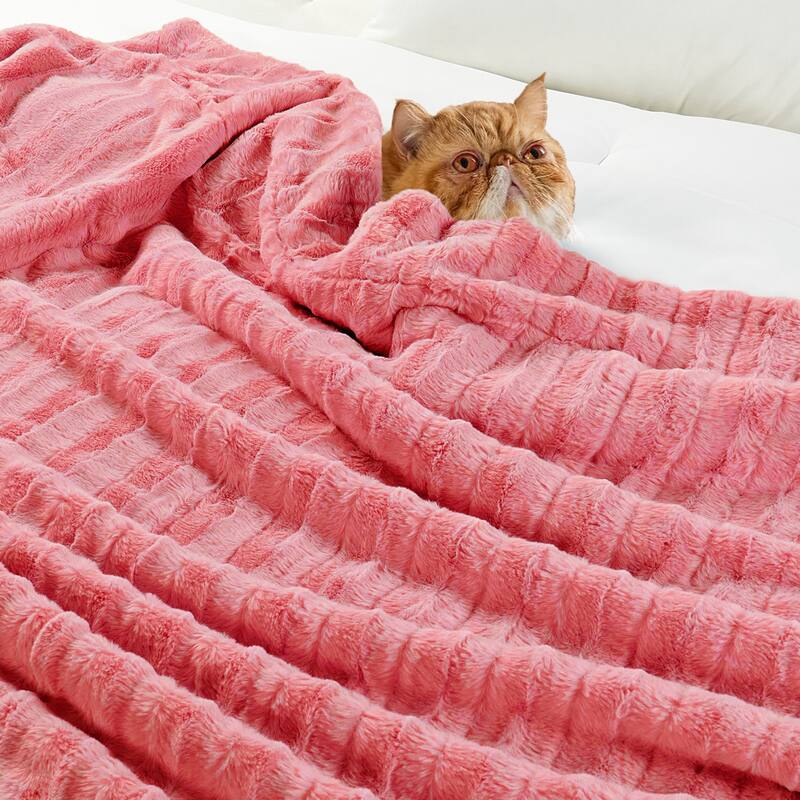 Oversized Derby Double Sided Fauxfur Throw