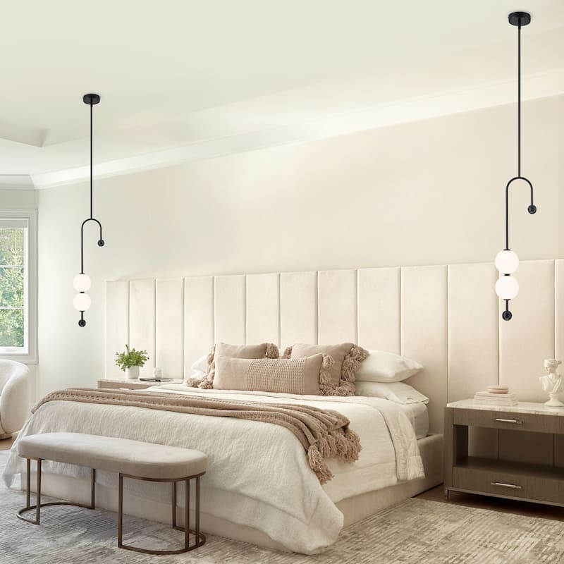 Dual Globe LED Pendant Light Dimmable Modern Hanging Fixture