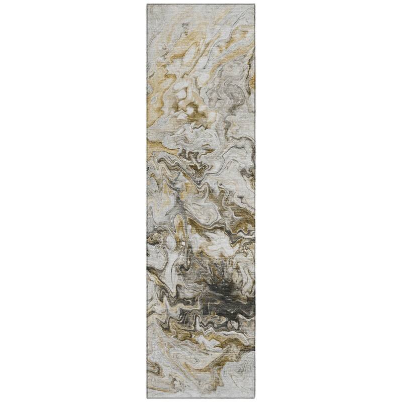 Machine Washable Indoor/ Outdoor Chantille Abstract Contempoary Rug