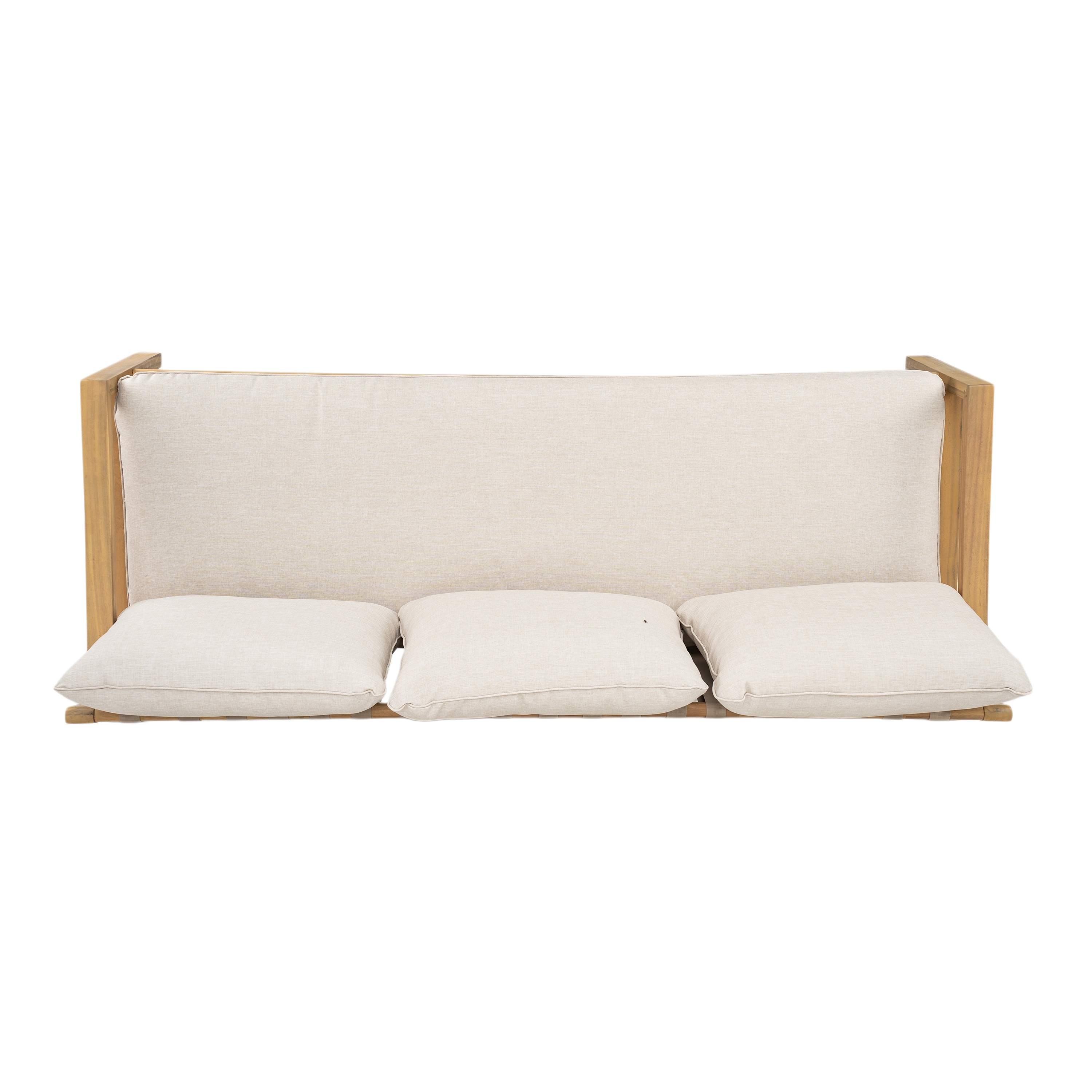石井佳苗　natural basic クッション　CASICA Christopher Knight Home - Thompson Outdoor Acacia Wood Woven Sofa
