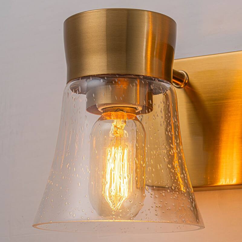 3-Light Bathroom Vanity Light with Seedy Glass Shade Wall Sconces - 23.6''W